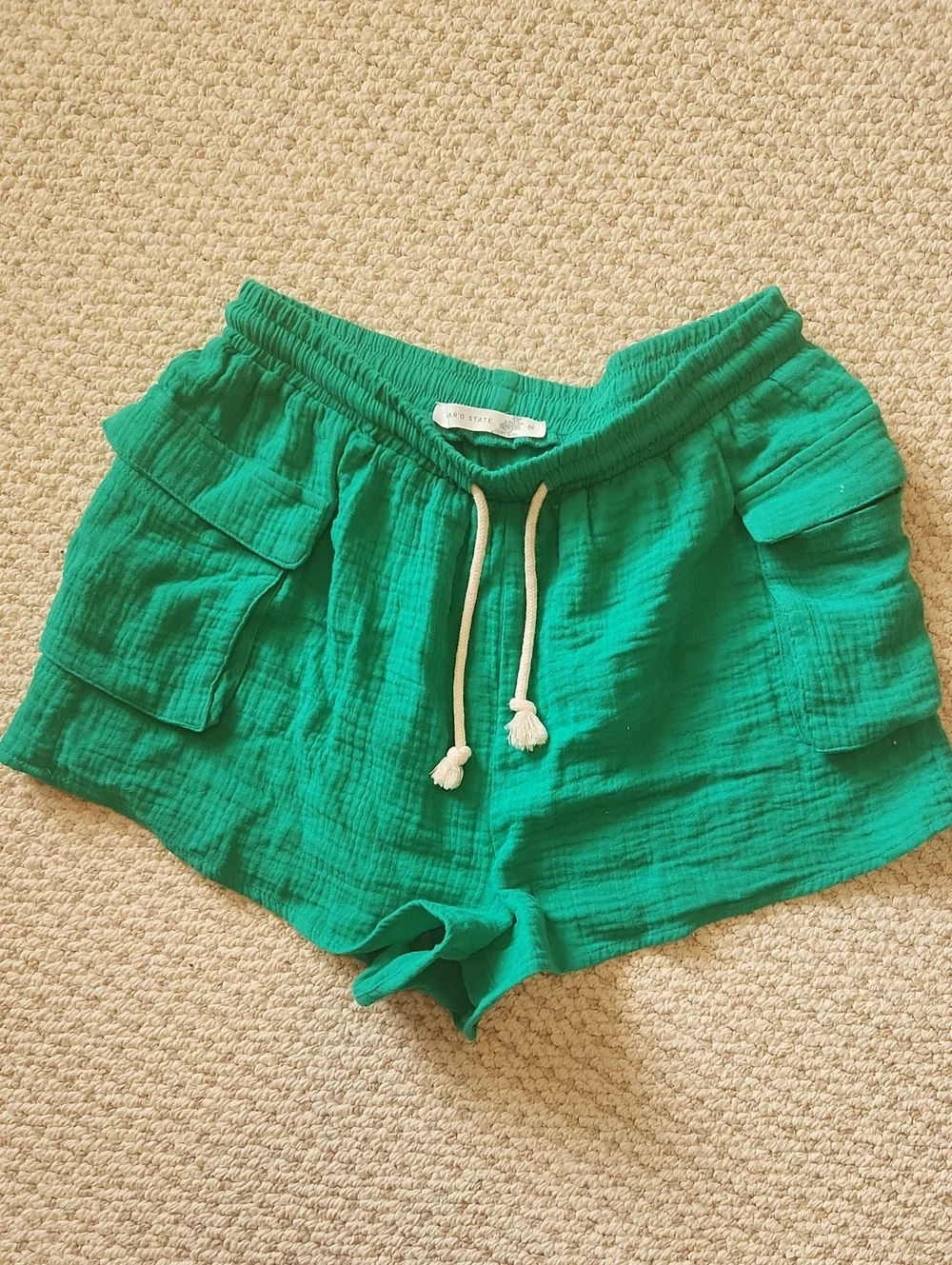 Altar'd State Green Drawstring Cargo Pocket Women's Shorts